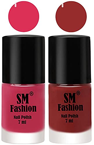 Image of Long Lasting Nail Polish | Nail Paint Combo 7 ml Each) - Set of 2 Dusty Pink-Jam