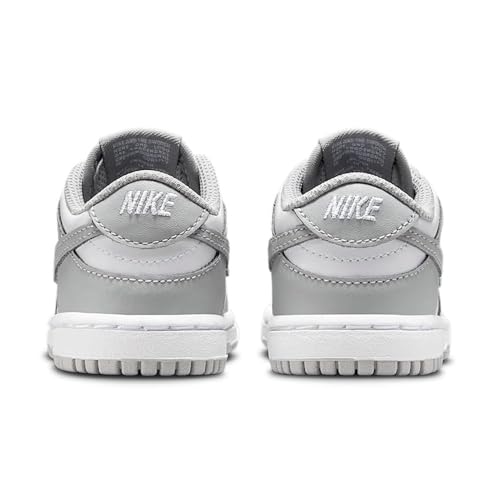 Nike Dunk Low Baby/Toddler Shoes (FB9107-123, White/White/Light Smoke Grey)3