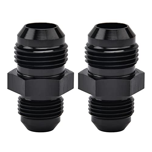 Image of EVIL ENERGY 10AN Male to AN8 Male Flare Reducer Coupler Union Straight Adapter Fitting Black 2PCS