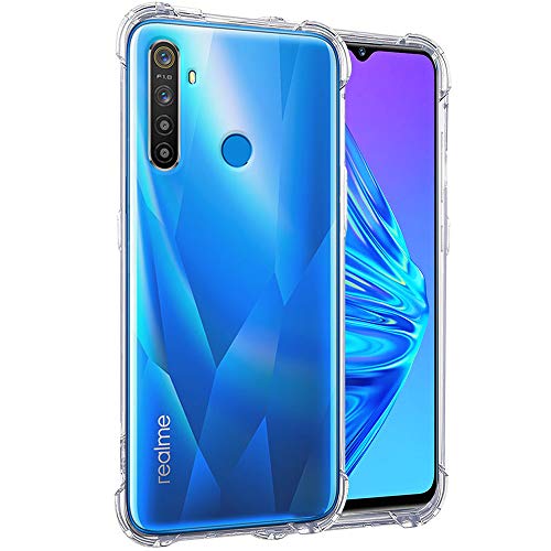 Image of TheGiftKart Crystal Clear Back Cover Case for Realme 5 Pro | Shockproof Soft TPU Case | Cushioned Edges for Ultimate Protection Back Cover Case for Realme 5 Pro (TPU, Transparent)