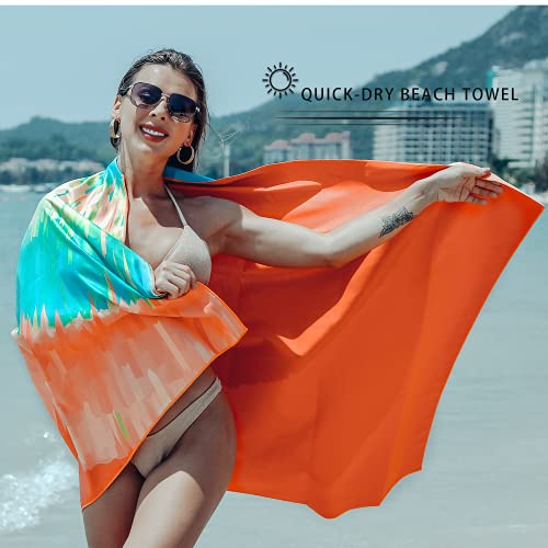 Your Choice Beach Towel Set, Microfiber Beach Towels Oversized Clearance 4 Pack - Large Beach Towel 60X30 Inch - (Paisley Blue, Paisley Multicolor, Abstract Blue, Abstract Orange) #TOP3