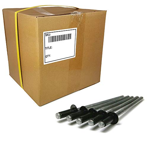 Black Pop Rivets 1/8 Diameter #4-4 1/8in x 1/4in Grip Aluminum Blind Rivets Bulk Box - 10,000 pieces