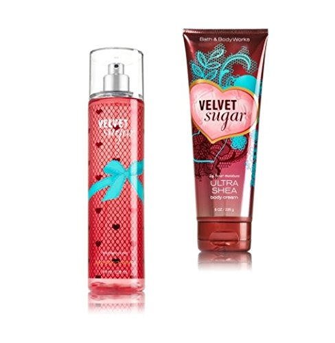 Bath & Body Works - Signature Collection - Velvet Sugar - Fine Fragrance Mist 8 Fl Oz & Ultra Shea Body Cream