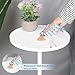 smusei Round End Table with Marble Base Drink Tables for Small Spaces Pedestal Table Small Round Side Table for Sofa Couch Chair Patio, White