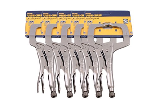 IRWIN Vise Grip 11R 11' C Clamp Locking Regular Tip Easy Release Pliers (5 PACK)