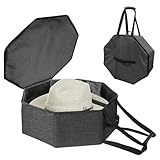 [COVANK]帽子収納ボックス 旅行用 型崩れ防止 丈夫なハンドル付きで折りたたみ可能 積み重ね可能帽子ケース プール帽子 ヘルメット 麦わら帽子も収納 男女兼用 旅行の収納に最適 コンパクトで軽量 透明窓付き