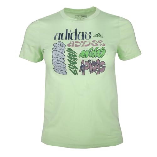 adidas Kids Boys Text Graphic Crew Neck Short Sleeve Training Casual Tops Casual - Green