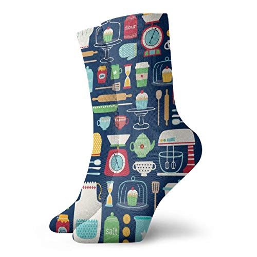 Preisvergleich Produktbild BJAMAJ Unisex Socken Muster von Backwerkzeugen Interessante Polyester Crew Socken Erwachsene Socken Baumwolle