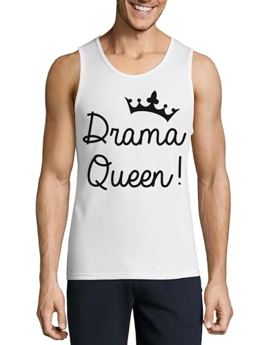 Camiseta de tirantes para hombre en verano: frescura minimalista con diseño Crown blanco