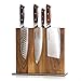 QUINTESSIO XL bloque de cuchillos magnético sin cuchillo - portacuchillos magnético de doble cara de madera - tablero de cuchillos XL con imanes potentes - bloque de cuchillos versión 2.0 (nogal)