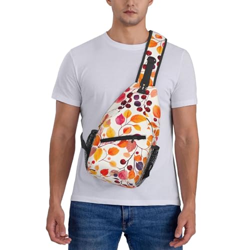 Mochila tipo bandolera estampado hojas para mujer y hombre miniatura 2