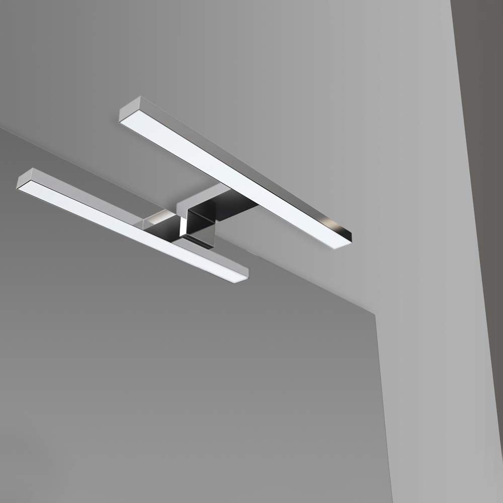Inbagno Specchio con Lampada LED 70x90 cm Reversibile, specchiera a Filo Lucido, Lampada Cromo 30 cm a Risparmio energetico
