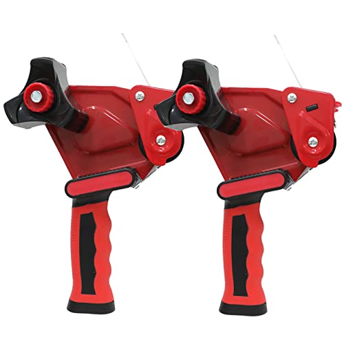 WELSTIK Red NonSlip Silicone Handle Packing Tape Dispenser Gun 2 Inch