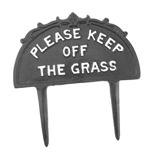 SOESFOUFU 1pc Grass Warning Patch Sign Stake for Garden Metal Lawn Protection Stake Beware of Grass Sign