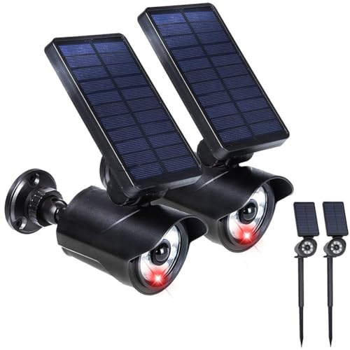 Luces de Jardín Solar, 8 Focus LED Montados en el Suelo para Exteriores Impermeables, Luces de Pared con Sensor de Movimiento Humano para Jardín y Césped