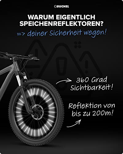 Büchel Unisex - Erwachsene 72er Verpackung Speichenreflektoren Seku Clips StVZO zugelassen 3M Scotchlite Material 360 Grad Sichtbarkeit, silber, 72 Stück EU