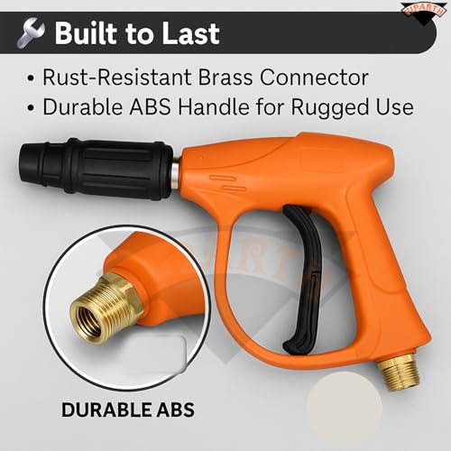 Image of Pressure Washer M22 Gun for Car Wash, Floor Cleaning | Free Inlet Filter | With Safety Lock | Suitable for Every Pressure Washer | Universal Fitting | Orange