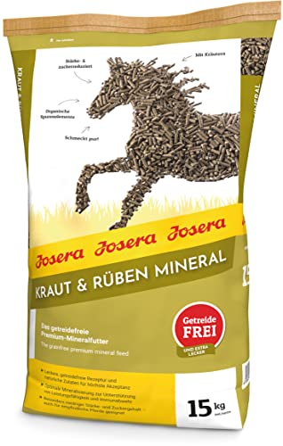 Josera Hierbas y remolachas Mineral (1 x 15 kg) Comida para Caballos Premium sin Cereales Mineral Alimento Mineral Reducido de Almidón y Azúcar 1 Pack
