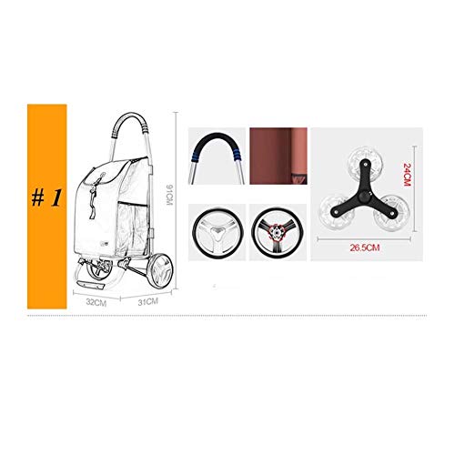 Carretilla Plegable Ligera para Compras con Bolsillos Laterales miniatura 5