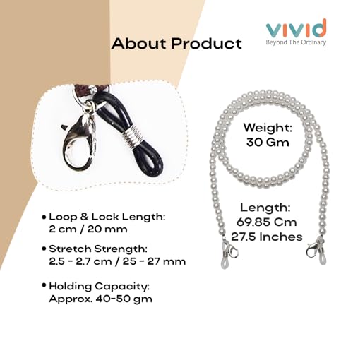 Image of Unisex Specs Holder Hook & Loop Anit Slip Eyewear Lanyard Beads Strap Chain