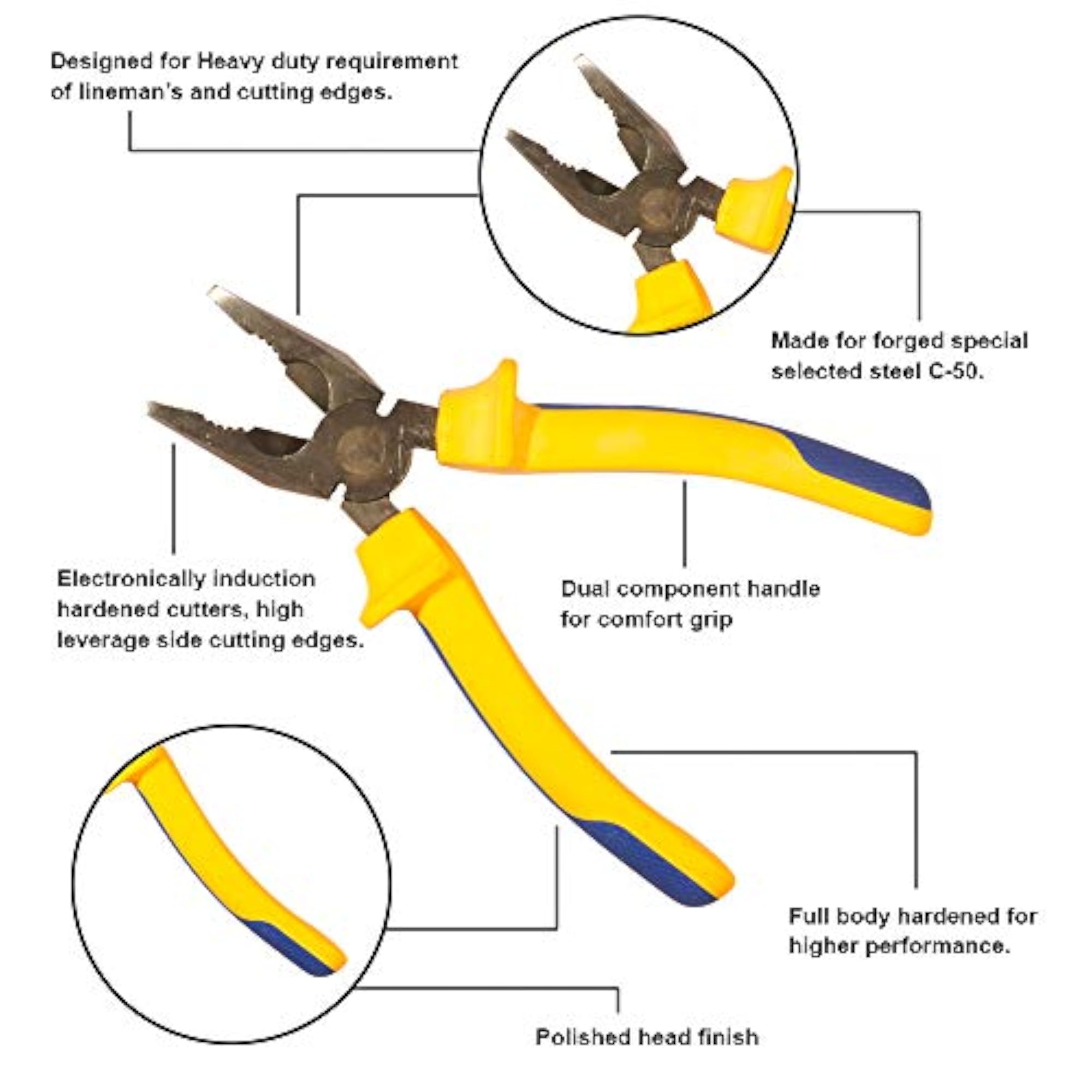 TATA Heavy Duty Combination Plier with Insulated Grip
