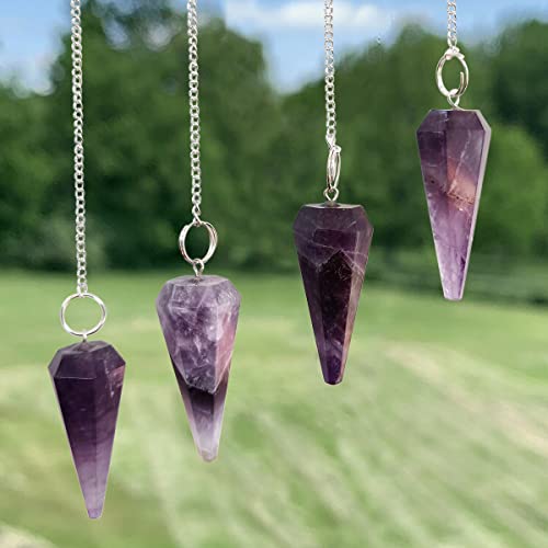 Image of Amethyst Point Pendulum For Feng Shui & Vastu | Crystal Products For Reiki | Natural Gemstone Dowsing Pendulum