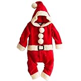 [キャサリンコテージ]クリスマス コスチューム サンタ トナカイ TK4060 95cm もこもこサンタロンパース[RD1] TAK