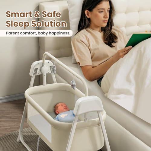 Image of Infantso Premium Electric Baby Cradle - Bluetooth & Remote Control Palna Jhula with Custom Swing Time & 5-Speeds, Automatic Cradle for 0-12 Months with Soft Mattress