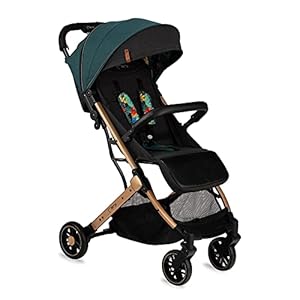 Silla MoMi ESTELLE a partir de los 6 meses (hasta 15 kg), silla de paseo plegable con arnés de 5 puntos, cesta de la compra, barra telescópica, se mantiene de pie plegada