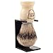 Parker Silvertip Badger Shaving Brush-Faux Ivory Resin Handle & Stand | 22mm Soft Knot for Rich Lather | Handcrafted Grooming Tool for Shave Soaps or Creams | Luxury Wet Shaving Brush | Iconic Brand