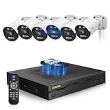 《5MP Super HD & 80ft IR Night Vision》Wired Security Camera System Outdoor, IP67 Waterproof CCTV Cameras Systems with AI Human Detection, Home Video Surveillance DVR Kits