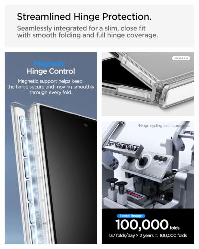 Image of Spigen Ultra Hybrid Pro MagFit Case for Samsung Z Fold 8 Ultra, Clear White