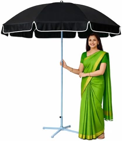 Outdoor Garden Patio Umbrella With Stand Holder 42in/7ft Outdoor Big Size Waterproof Super Cloth Patio Garden Outdoor Umbrella (7ft/42in)(Green)