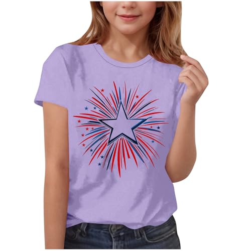 Girls 4th of July T Shirt Star Graphic Tees Shirts Summer Short Sleeve Patriotic Tshirts Tops 2025