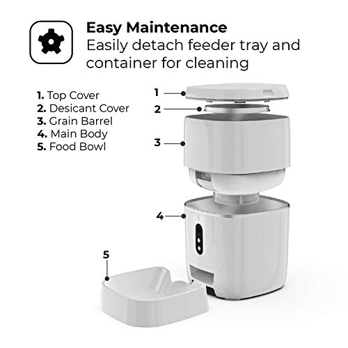Home Zone Pet Automatic Feeder - Smart Wireless Pet Feeder for Small Dogs and Cats, 6L - Image 7