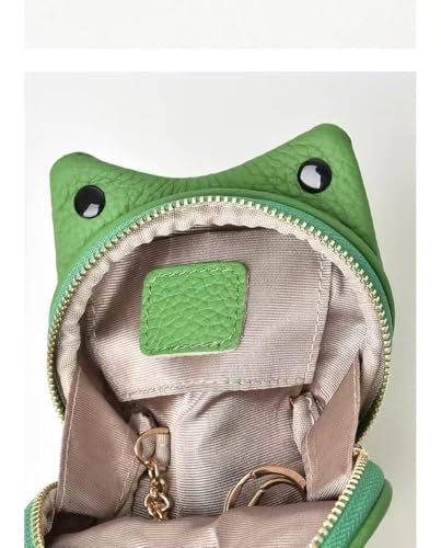 Cute Frog Coin Purse, Green Leather Keychain Wallet, Small Storage Bag for Keys and Accessories4