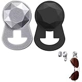 hamdrit Magnetic Eyeglass Holder for Clothes Eyeglass Chain Strap Solution, Suitable for Sunglasses and Reading Glasses Travel Accessory Gift Ideas (2 Pack, Black and Silver)