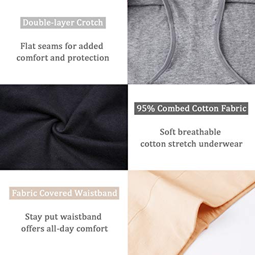 Image of wirarpa Women's Cotton Underwear High Waist Full Coverage Brief Panty Multipack