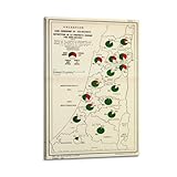 GLMHOK 1950 Palästina-Karten-Poster, Anteil des palästinensischen Territoriums, dekoratives Gemälde, Leinwand, Poster, 30 x 45 cm