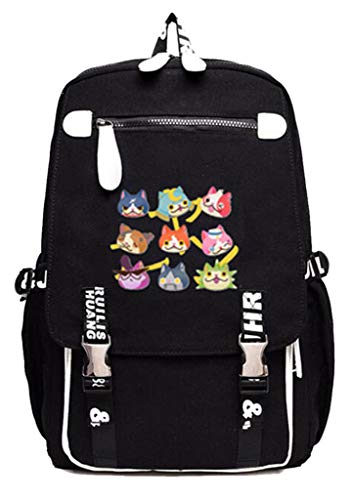 Cosstars YO Kai Watch PuniPuni Juego Mochila Escolar Estudiantes para Portátil Backpack