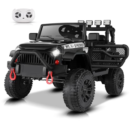 Hikole 12V Electric Car for Kids to Drive, Battery Kids' Electric Vehicles, Powered Truck Wheels with Remote, Bluetooth - Detailed View