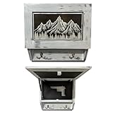 Bellewood Designs Gun Concealment Furniture - Snow Mountains Coat Rack - Hidden Gun Safe with Hooks to Hang Bags & Hats - Quick Access Hidden Gun Storage - Wood Gun Cabinet with Secure Magnetic Lock