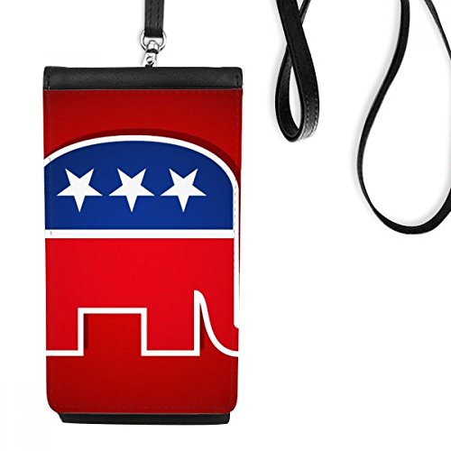 Bolso de teléfono colgante con tarjetero y emblema republicano de elefante