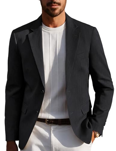 PJ PAUL JONES Blazer for Men Classic Sport Coat Casual Sport Suit Jackets Black M