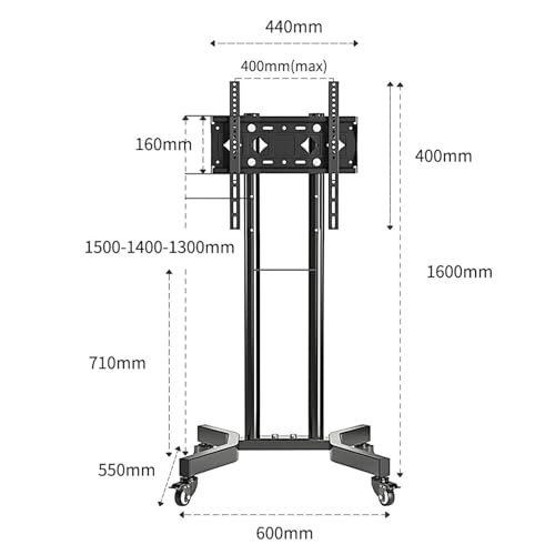 Soporte de TV portátil para piso ajustable y móvil miniatura 2