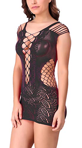 Image of Xs and Os Women's Polyamide Spandex Solid Above Knee Baby Doll Lingerie