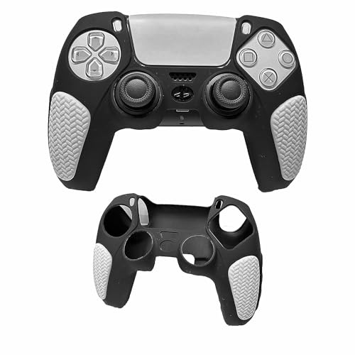 Image of PSS PS5 /PS5 Slim Controller Silicone Cover Case Anti Slip Protective Case Sleeve Compatible for PS5 Controller Remote Accessories (Black /White)