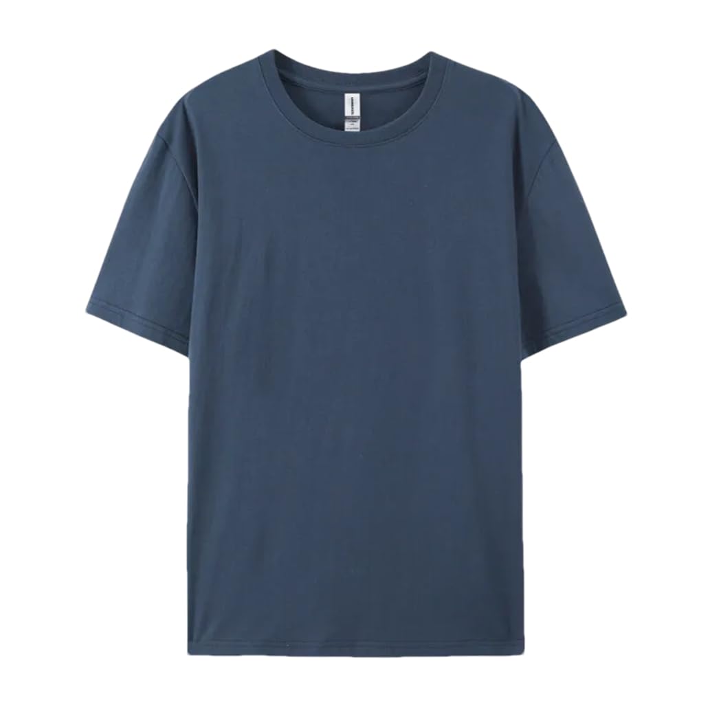 Maglietta da uomo a maniche corte, unisex, tinta unita, casual