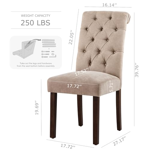 image for COLAMY Tufted Dining Chairs Set of 6, Accent Parsons Diner Chairs Upho