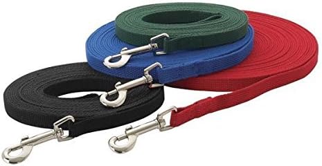 Guardian Gear Dog Training Cotton Web Leads Lead to Train Dogs Choose from 4 Colors & 5 Sizes (50 Foot Black)